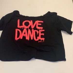 Sparkle slime drip “LOVE DANCE” justice crop top